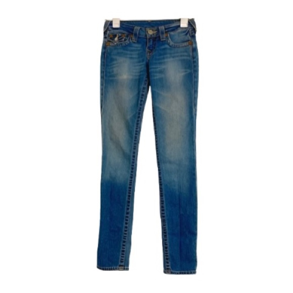 True Religion Jeans With Gold Stitching On Back Pockets Size 24 - Picture 2 of 10